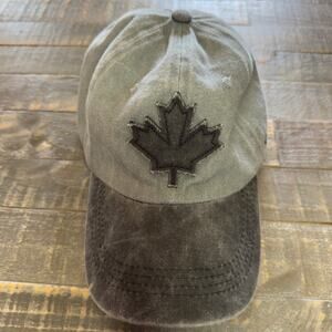 Gray Maple Leaf Canada Baseball Cap Hat